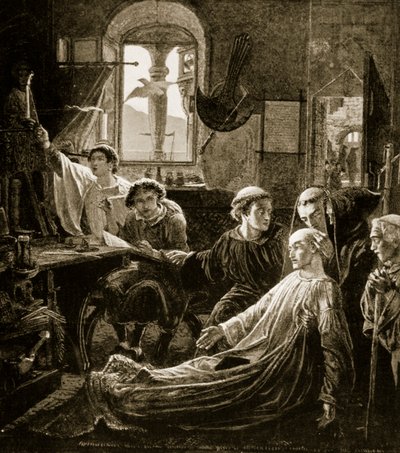 De dood van de eerbiedwaardige Bede, 735 door W. Bell Scott